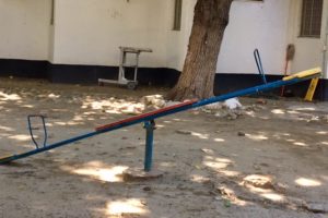 Play area in courtyard of hotel